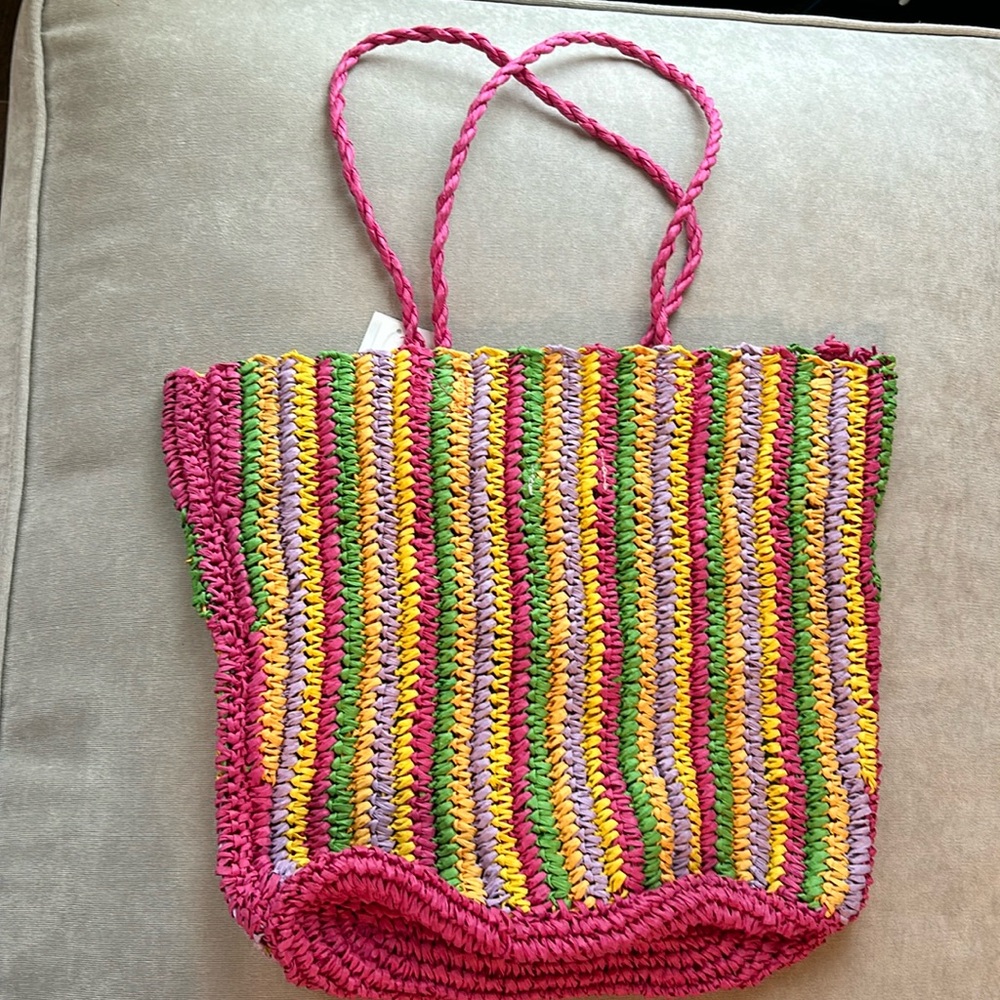 Multi-colored beach bag